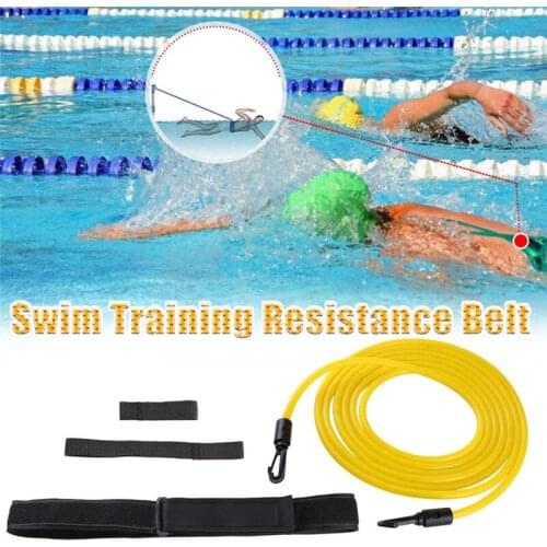 4m Swim Training Resistance Elastic Belt Swimming Pool Exerciser Safety Rope Latex Tubes Swimming Training Rope Adjustable