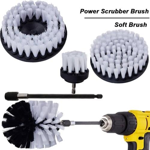 2 3.5 4 5inch Electric Floor Cleaning Brush Drill Power Tool For Removing Stubborn Stains On Stone Mable Ceramic Tile White