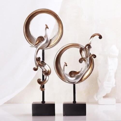 47CMHEIGHT RESIN PHOENIX FIGURINE PURE GOLDEN BIRD OF WONDER STATUE ANIMAL SCULPTURE ORNAMENT HOME OFFICE DECORATIVE ACCESSORIES