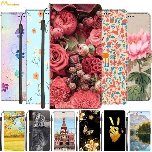 Rose Flower Leather Flip Cover For Samsung A22 / A42 5G Case Book Style Wallet Holster For Samsung Galaxy A42 5G Case A 22 Funda