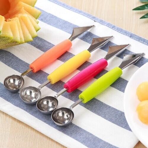 Double-head stainless steel watermelon ball digger kitchen watermelon carving knife fruit digging spoon assortment digging spoon