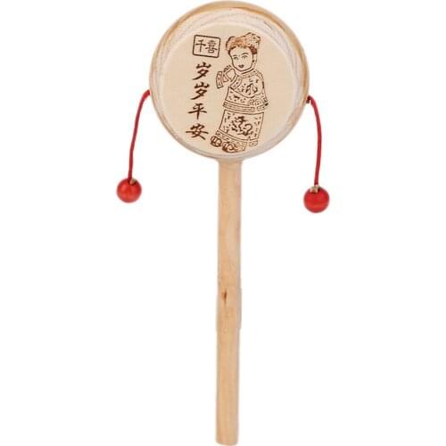 Hot! Baby Kids Child Wood Rattle Drum Instrument Child Musical Toy Chinese Styles New Sale
