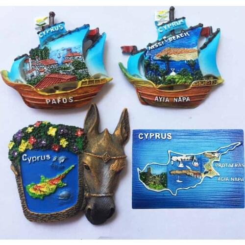 Europe 3D Cyprus Flavour Fridge Magnet Tourist Souvenirs Refrigerator Magnetic Stickers Travel collection Gift