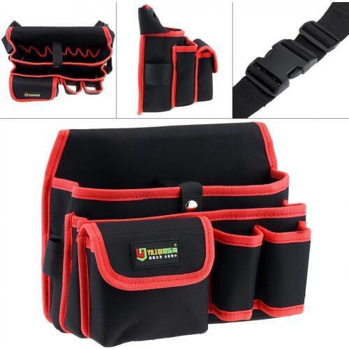 Multifunctional Oxford Cloth Waterproof Tool Bag with 9 Holes 3 Pockets and 130cm Single Hanging Strap for Maintenance Tools