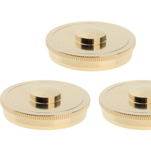 Pack of 4 Copper Golden French Horn Cylinder Cover Caps Parts Instruments DIY Accs