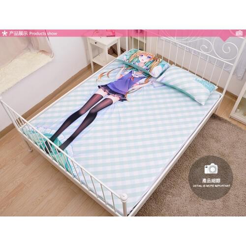 Anime Cartoon saenai heroine no sodate-kata Milk Silk Mattress Cover Fitted Sheet Fitted cover bedspread counterpane