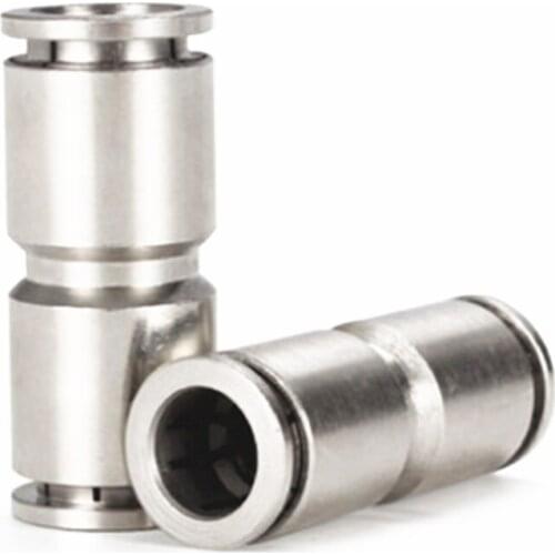 Nickel Plating on Pure Copper PU" 4 6 8 10 MM OD Hose Pipe Straight Push in Fitting Pneumatic Push to Connect Air Quick Fitting