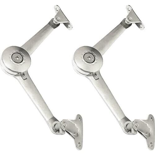 Support Hinge in Satin Nickel Lid Stay with Soft Close Toy Box Hinge Support Drop Lids of Cabinets Cupboard Wardrobe Max Weight