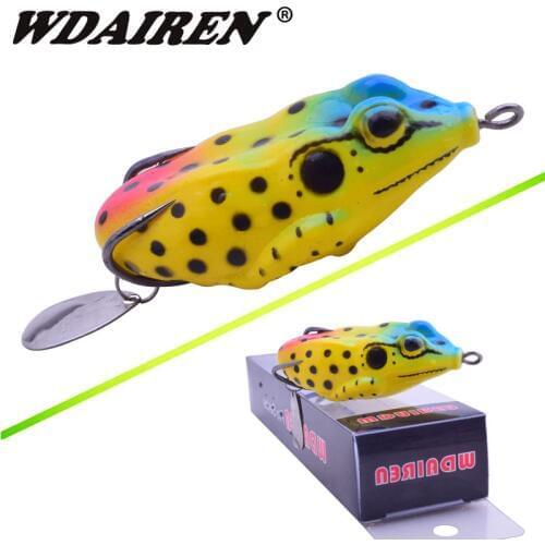 1Pcs Soft Frog Lure Rotate Metallic sequins Silicone Bait 6cm 11g Crankbaits Fishing Lures Wobblers Artificial Boxed Bait with