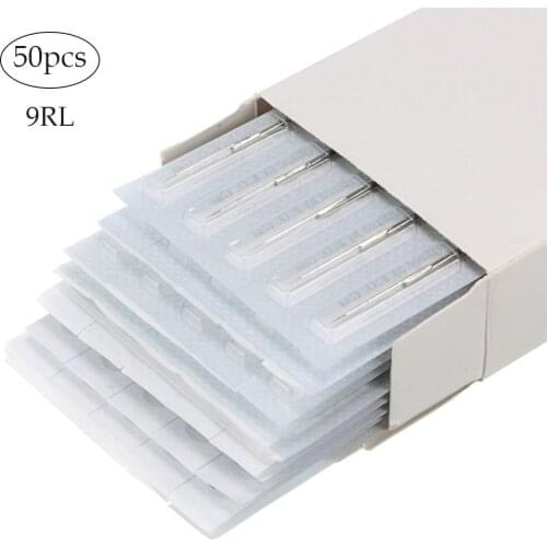 50Pcs Professional Tattoo Needles 3RL/5RL/7RL/9RL Medical Steel Disposable Assorted Sterile Tattoo Needle Suitable for Daily Use
