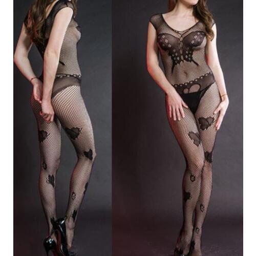 Sexy Lingerie Costumes One Size Hot Erotic Underwear Mesh Sleepwear Intimates Women Black Butterfly Babydoll Chemises