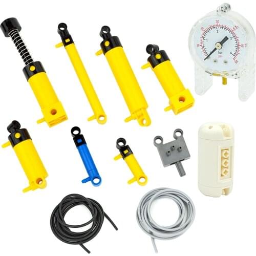 Technical Parts Pneumatic Pump Small (6L) V2 with Reinforced Cylinder 19476 19482 19475 Compatible with 8800 MOC Blocks Bricks