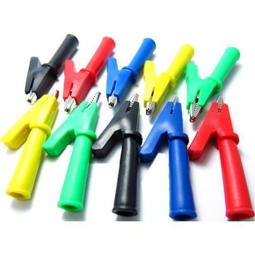 50pcs/lot 20A Alligator Clip Test Clip Red/Black/Yellow/Blue/Green Color with 4mm Jack Opening 5mm