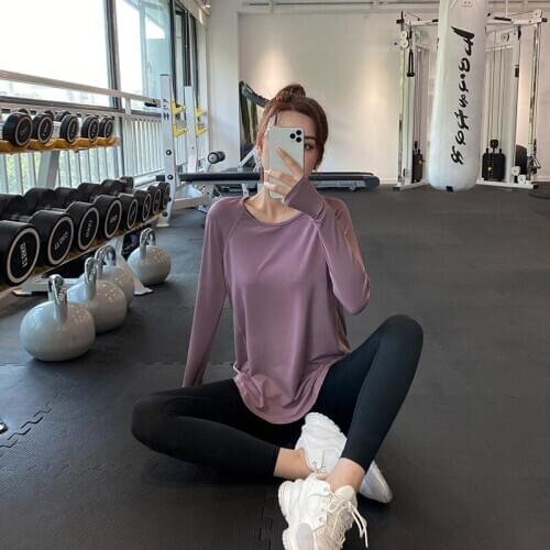 Sports Top Autumn Long Sleeve Large Size Loose Thin Yoga Wear Running Smock Quick-Drying T-shirt Workout Clothes for Women