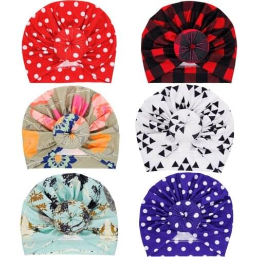 Newborn Bebe Girls Print Cotton Knitting Beanies Hats Children Cap Girls Baby Caps Kids Skullies Beanies Accessories