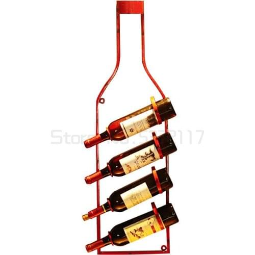 Vintage wine rack wall hanging home restaurant bar wall pendant loft creative bar wall decoration wine bottle holder wall