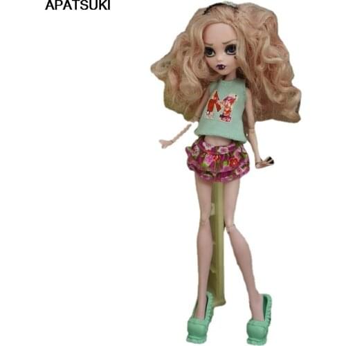 Green Crop Top Vest Tank Floral Skirt for Bratz Dolls Outfits Fashion Doll Clothes For Monster High 1/6 DIY Kid Toys Accessories