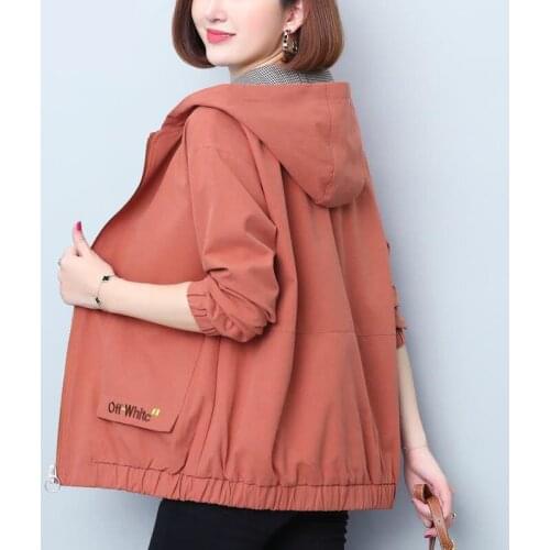 Womens Jacket 2021 New Spring Autumn Fashion Windbreaker Long Sleeve Basic Coats Bomber Female Jackets Outwear Plus Size 4XL