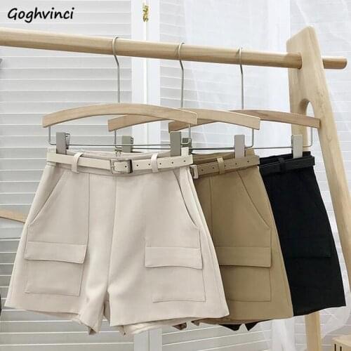 Shorts Women Solid Baggy High Waist Casual Simple Harajuku Korean Style College Basic Summer Ladies Clothes Streetwear Teens New