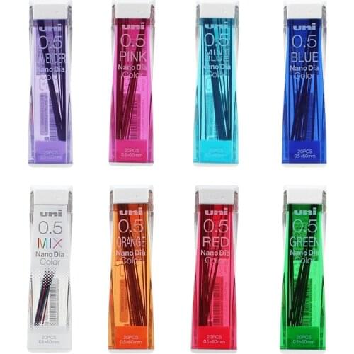 1 Tube Japan Uni Nano Dia Colour 202NDC Colored Mechanical Pencil Graphite Leads 0.5/0.7mm Writing Drawing Office School Supply
