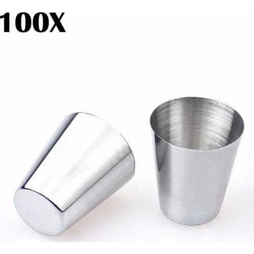 100pcs 30ml Quality Stainless Steel mini flask shot Cup,jigger