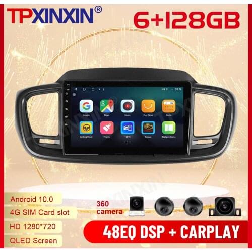 2 Din Carplay Android Radio Receiver Multimedia Stereo For Kia Sorento 2015 2016 2017 2018 2019 2020 BT GPS Navigation Head Unit
