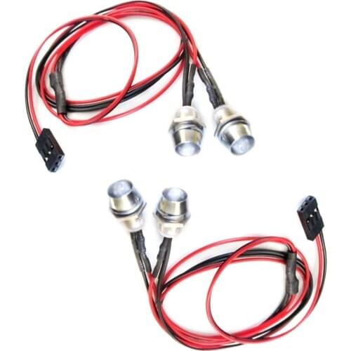 2set White Headlight 2Leds 5mm LED Light Super for For RC Car Crawler TRAXXAS HSP HPI REDCAT Tamiya D3