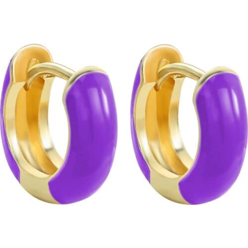 2021 One Pair Hot Sale Rainbow Neon Round Earrings for Women Copper Trend Fashion Colorful Small Hoop Earrings Jewelry Gifts