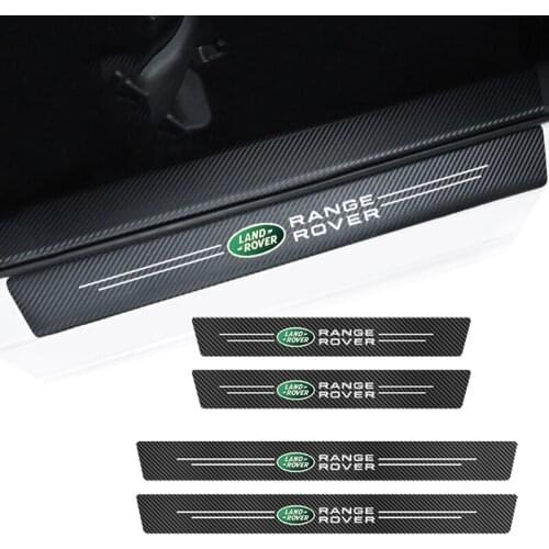 Carbon Fiber leather Car Trunk Threshold Anti-Stepping Protective Sticker For Land Rover Defender Discovery Range Rover Freeland