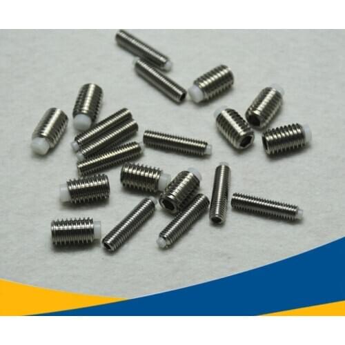 5pcs Stainless Steel 304 Hex Socket Set Screw Polyacetal non-slip rubber head M3 M4 Length 4-20mm