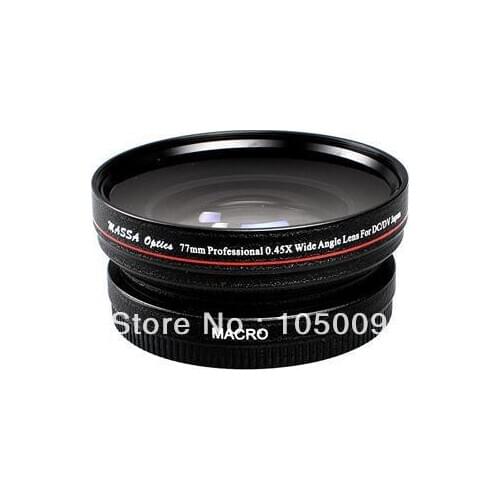 77mm 0.45x 77 mm Wide Angle with Macro Conversion lens for canon nikon pentax fuji olympus black