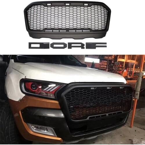 Pickup styling accessories front racing honeycomb grills for Ford Ranger T7 2015 2016 2017 modified front grille