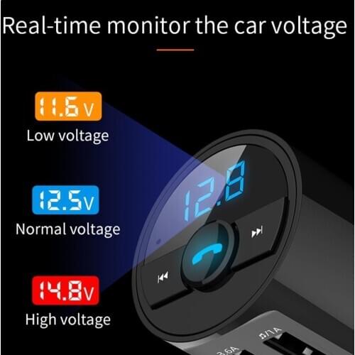 3.6A Quick USB Charger Bluetooth Car Kit FM Transmitter modulator Carkit Mp3 Player Handsfree Wireless Music Audio Phone S6I0