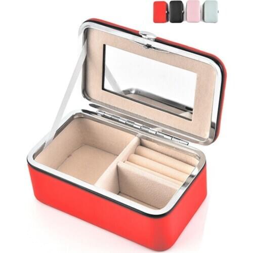 BLUELANS Portable Faux Leather Jewelry Display Case Necklace Earrings Grids Storage Box jewelry box storage craft organizer