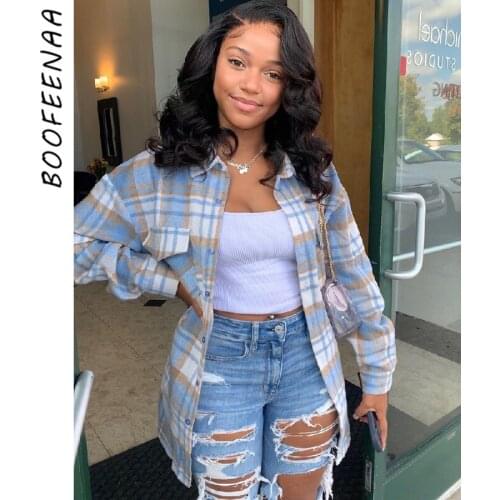 Женские синие пальто BOOFEENAA China At AliExpress