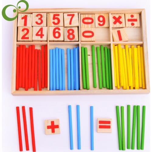 1PC Free Shipping Montessori Wooden Number Math Game Sticks Educational Toy Puzzle Teaching Aids Set Materials