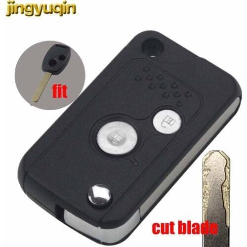 Jingyuqin Cut Blade Remote Key Blade 2 Buttons for HONDA Accord Civic CRV Pilot car styling car accessories