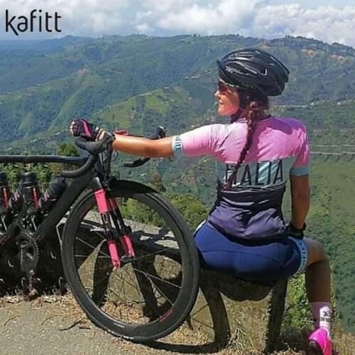 Cafitte Triathlon Cycling Summer Short-sleeved Jumpsuit Roupa Ciclismo Femino Tight Cycling Suit Professional Team Jersey