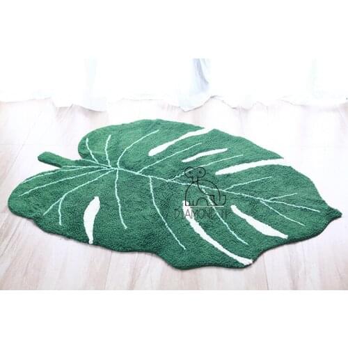 Newborn Infant Crawling Mat Leaf Shaped Floor Carpet Cotton Texture Pad Doormat Children Room Floor Mat Decor Photography Props