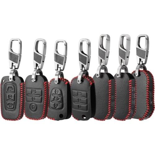 Leather Car Remote Key Case Cover For Kia Rio Sportage 3 4 QL Cerato Optima K2 K3 K5 Ceed Sorento Soul Forte Picanto Accessories