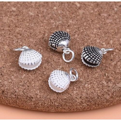 925 Sterling Silver Bracelet necklace Shell Pendant for DIY Jewelry Making Making Handmade Beading Pendant Fittings