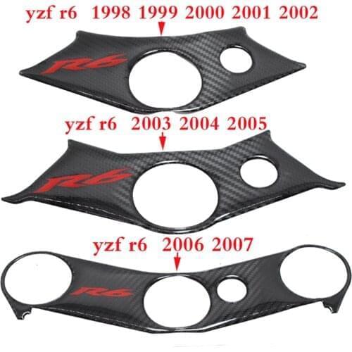 Motorcycle Sticker Motorcycle Top Triple Clamp Yoke Sticker Carbon Look Case for YAMAHA YZF 6R 1998-2002 2003-2005 2006 2007