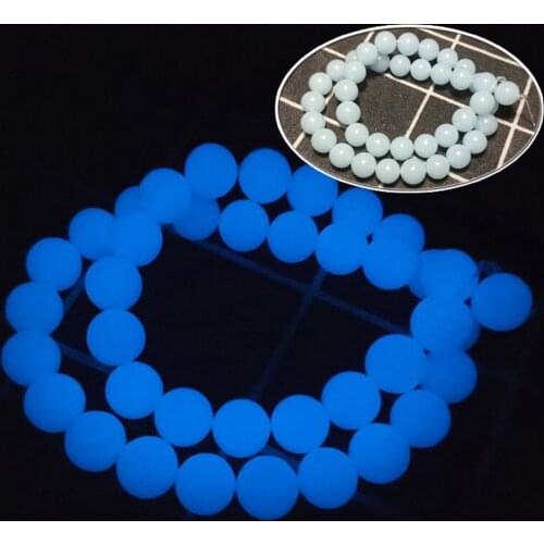 Natural Light Blue Luminous Stone Glow In The Dark Magnesite Loose Spacer Beads For DIY Jewelry Making Bracelet 15