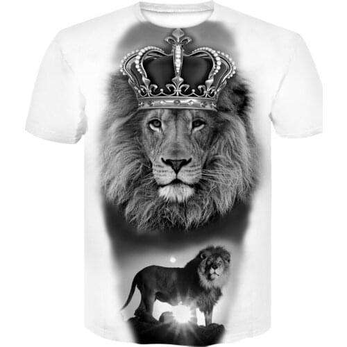 2021 new summer lion 3D T-shirt mens and womens t-shirts animal T-shirtssummercasualtopsshort-sleevedprintingmens clothing