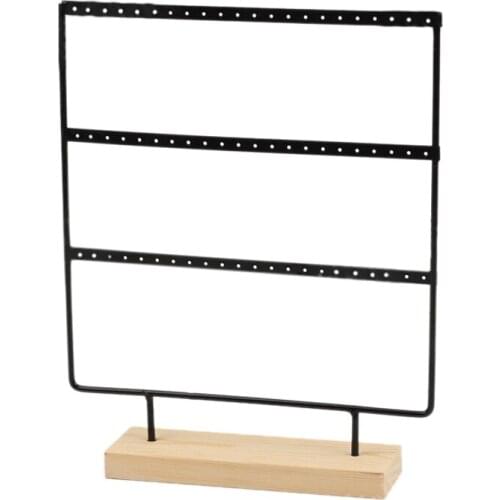 New Earrings Presenting Rack Wooden Base Metal Ear Studs Pendant Jewelry Holder Display Stand Organizer 44/66 Holes