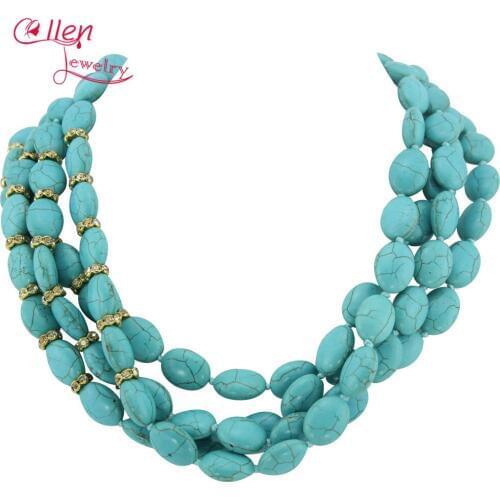 New Design Multilayer Stone Necklace Women Statement beautiful Necklaces Pendants Fashion Brand Jewelry AL1252