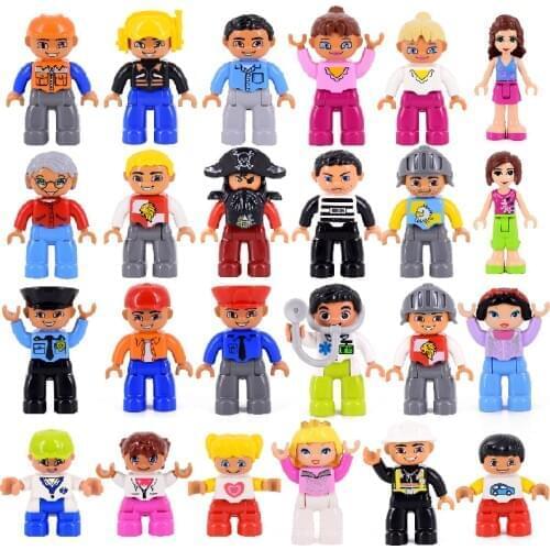 Single Figures Firemen Baby Robber Policeman Mom Big Size family figures Building Blocks bricks Toys for Children gifts