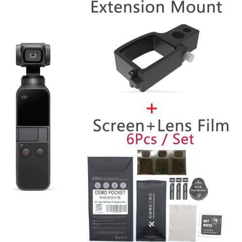 Osmo Pocket Accessory Mount Extension Module and Screen Lens Film for DJI Osmo Pocket 4K video 3-axis Gimbal