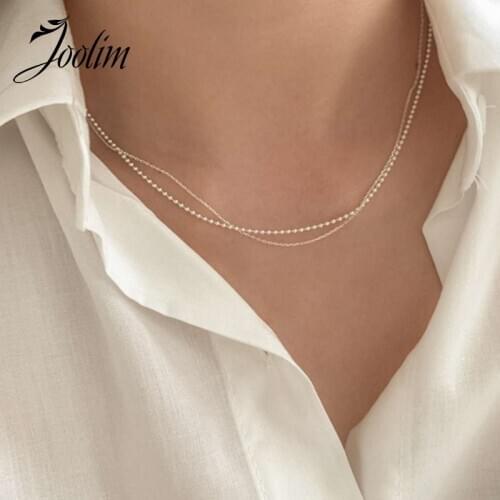 Joolim Small Gold Bead Choker Necklace Trendy Necklace For Women Daily Jewelry Wholesale