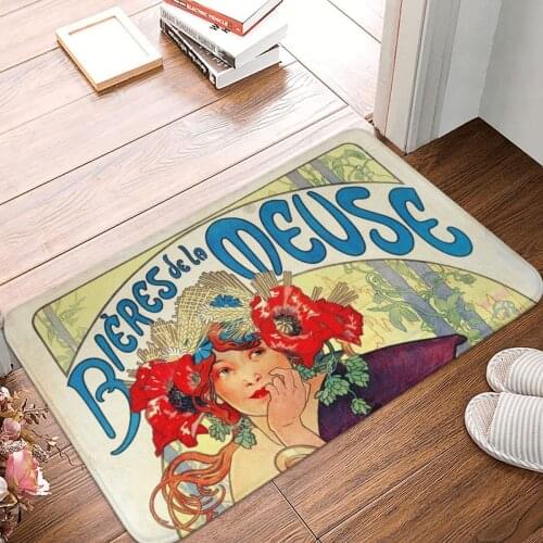 Bieres De La Meuse Doormat Carpet Mat Rug Polyester PVC Anti-slip Floor Decor Bath Bathroom Kitchen Balcony 40*60